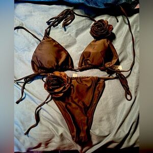 Black Flower Bikini